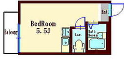 都営浅草線 中延駅 徒歩2分の賃貸アパート 3階ワンルームの間取り