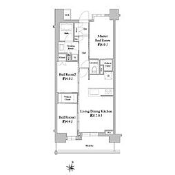 都営浅草線 西馬込駅 徒歩8分の賃貸マンション 5階3LDKの間取り