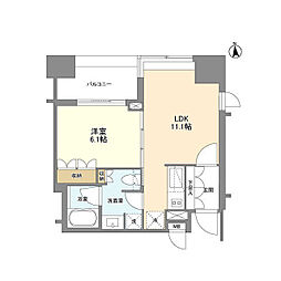 東京メトロ南北線 麻布十番駅 徒歩2分の賃貸マンション 10階1LDKの間取り