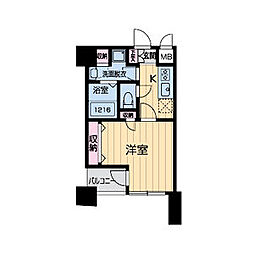 JR東海道・山陽本線 京都駅 徒歩7分の賃貸マンション 5階1Kの間取り