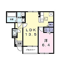 JR常磐線 赤塚駅 バス7分 新原一丁目下車 徒歩4分の賃貸アパート 1階1LDKの間取り