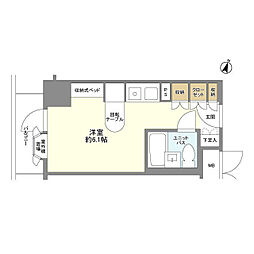 インペリアル南麻布コートアンドサテライト 323 3階ワンルームの間取り