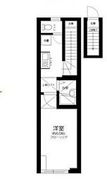 都電荒川線 飛鳥山駅 徒歩8分の賃貸アパート 2階1Kの間取り