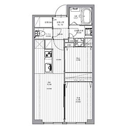 東京メトロ千代田線 代々木公園駅 徒歩11分の賃貸マンション 2階1SLDKの間取り