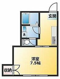 西武新宿線 新井薬師前駅 徒歩6分の賃貸マンション 1階1DKの間取り