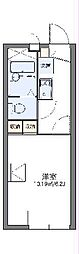 レオパレスリヴェール 1階1Kの間取り