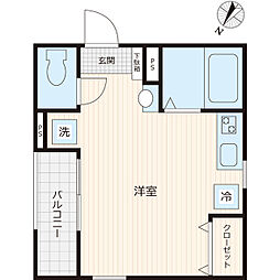 都営三田線 本蓮沼駅 徒歩2分の賃貸アパート 3階ワンルームの間取り