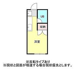 セントラルヒルズ 2階ワンルームの間取り