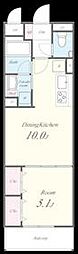 東京メトロ東西線 原木中山駅 徒歩4分の賃貸アパート 2階1LDKの間取り