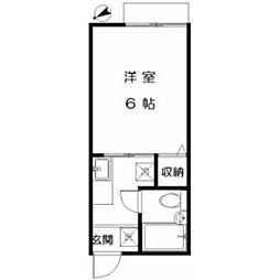 東急東横線 学芸大学駅 徒歩5分の賃貸アパート 2階1Kの間取り