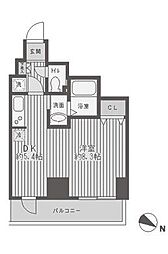 レジディア蒲田 12階1DKの間取り