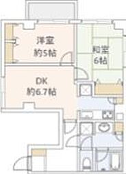 江上ビル 501 5階2DKの間取り