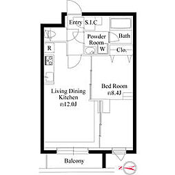 小田急小田原線 代々木上原駅 徒歩9分の賃貸マンション 1階1LDKの間取り