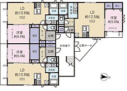 Ange de Bonheur（アンジュドボヌール） 1階1LDKの間取り