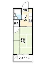 第7朝日ビル 1階1Kの間取り