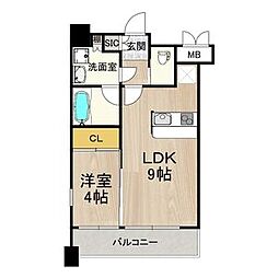 北大阪急行電鉄 緑地公園駅 徒歩2分の賃貸マンション 12階1LDKの間取り