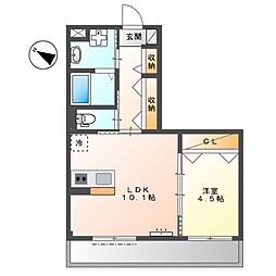 JR京浜東北・根岸線 洋光台駅 徒歩15分の賃貸マンション 1階1LDKの間取り