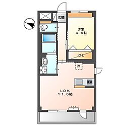 JR京浜東北・根岸線 洋光台駅 徒歩15分の賃貸マンション 2階1LDKの間取り