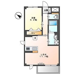 ATB松之内 3階1LDKの間取り