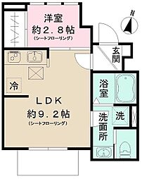 都営三田線 志村三丁目駅 徒歩9分の賃貸アパート 1階1LDKの間取り