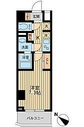 東急東横線 学芸大学駅 徒歩17分の賃貸マンション 5階1Kの間取り