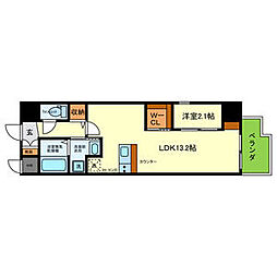阪急宝塚本線 池田駅 徒歩9分の賃貸マンション 10階1LDKの間取り