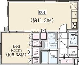都営大江戸線 西新宿五丁目駅 徒歩8分の賃貸マンション 地下1階1LDKの間取り