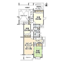 パセーオ松原 1階3LDKの間取り