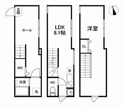 Garden Court四つ木 2LDKの間取り