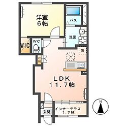 JR成田線 佐原駅 徒歩20分の賃貸アパート 1階1LDKの間取り