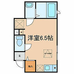 リヴュールＨＩＲＡＫＡＷＡ 102 1階ワンルームの間取り