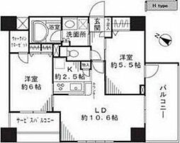 JR京浜東北・根岸線 東十条駅 徒歩6分の賃貸マンション 4階2LDKの間取り