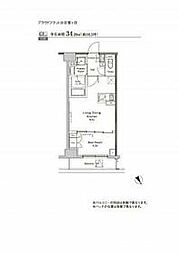 小田急小田原線 代々木八幡駅 徒歩12分の賃貸マンション 2階1LDKの間取り