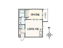 ＭＥＬＤＩＡ東青梅 2階1LDKの間取り