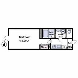 東武東上線 大山駅 徒歩7分の賃貸マンション 1階1Kの間取り