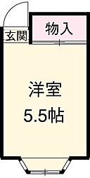 エス・テラス王子 1階ワンルームの間取り