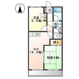 三岐鉄道北勢線 蓮花寺駅 徒歩10分の賃貸アパート 2階2DKの間取り