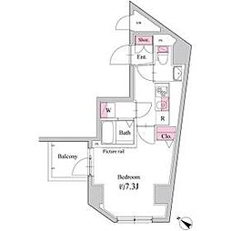 東京メトロ南北線 赤羽岩淵駅 徒歩5分の賃貸マンション 4階1Kの間取り