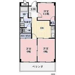 JR関西本線 長島駅 徒歩10分の賃貸マンション 1階3DKの間取り