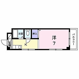 JR中央線 八王子駅 徒歩20分の賃貸アパート 3階ワンルームの間取り