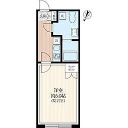 都営三田線 板橋本町駅 徒歩9分の賃貸マンション 1階1Kの間取り