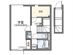 JR京浜東北・根岸線 川口駅 バス19分 朝日環境センター下車 徒歩3分の賃貸アパート 2階1Kの間取り