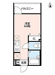 日暮里舎人ライナー 赤土小学校前駅 徒歩1分の賃貸アパート 3階ワンルームの間取り