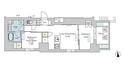 つくばエクスプレス 浅草駅 徒歩1分の賃貸マンション 15階2LDKの間取り