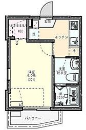 つくばエクスプレス 六町駅 徒歩5分の賃貸アパート 3階1Kの間取り