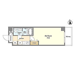 京成押上線 八広駅 徒歩8分の賃貸マンション 5階1Kの間取り
