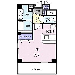 JR中央線 西荻窪駅 徒歩8分の賃貸マンション 3階ワンルームの間取り