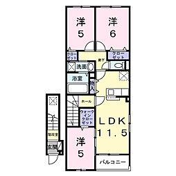 アクア　Ａ 2階3LDKの間取り