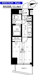 ステージファースト高輪II 6階1Kの間取り
