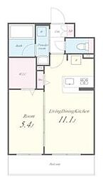 阪急宝塚本線 豊中駅 徒歩13分の賃貸マンション 3階1LDKの間取り